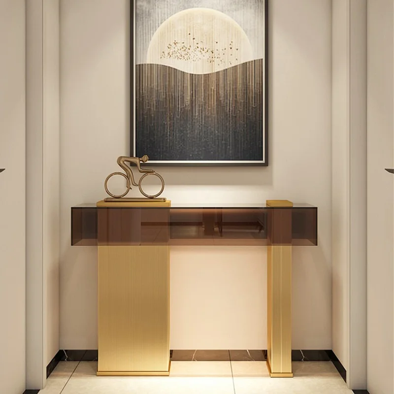 Minimalist Style Home Decorate Furniture Console Tables Living Room Oblong  Glass Acrylic  Hallway Table