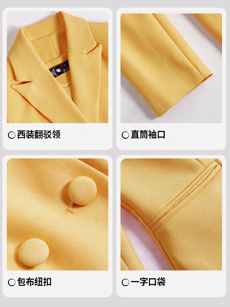 manufacturer women blazers 2 Piece Candy Color Pant Wear Lady Fashion Designs Blazer Women Suit womens suits & tuxedo