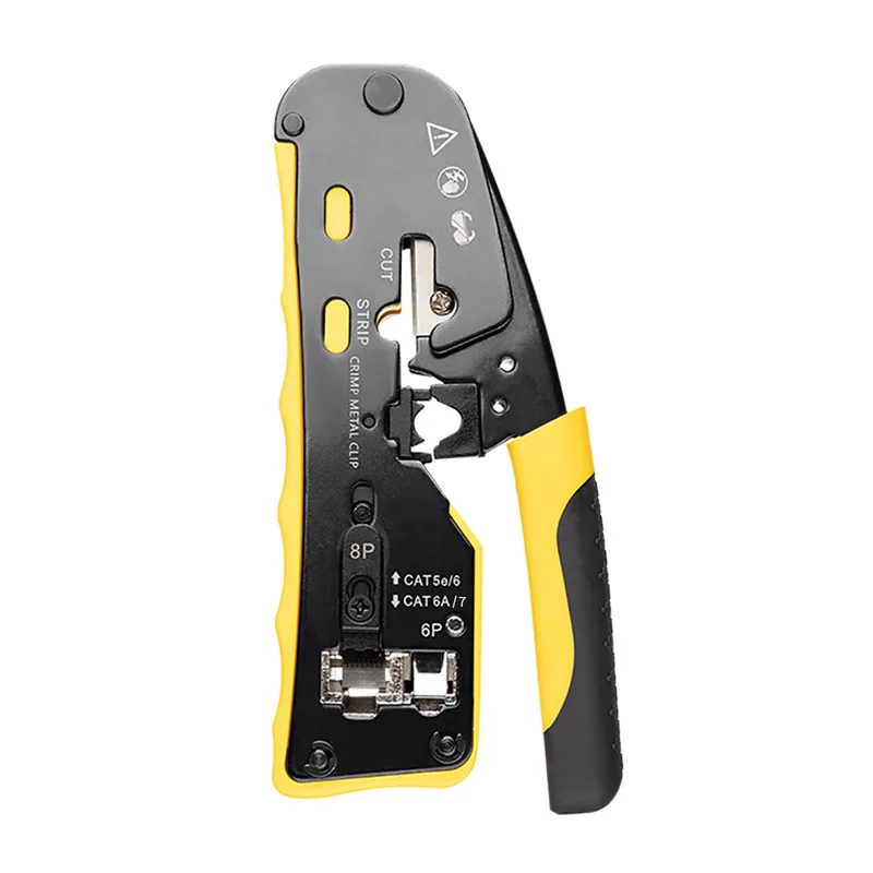 Professional grade seven/eight multifunctional ratchet labor-saving 8P6P perforated network cable stripping tool