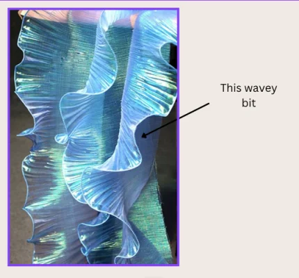 pleated iridescent rainbow organza fabric for decoration and costume dress