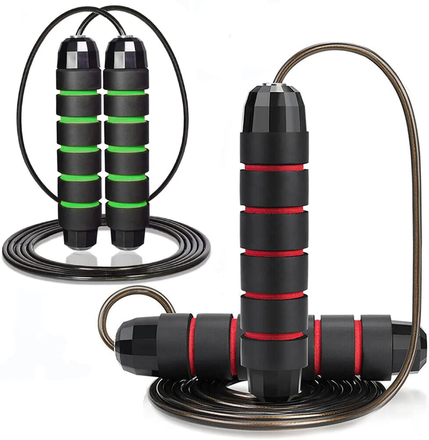 Высококачественная Скакалка для фитнеса, тренировочная утяжеленная ручка, стальная проволока с ПВХ покрытием, регулируемая скорость, скакалка