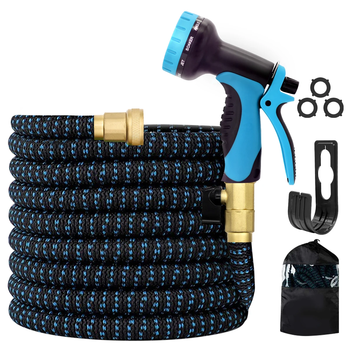 2021 NEWEST 50FT 100FT Expandable Water Hose, Heavy Duty Triple Layered Garden Hose with Brass Fittings