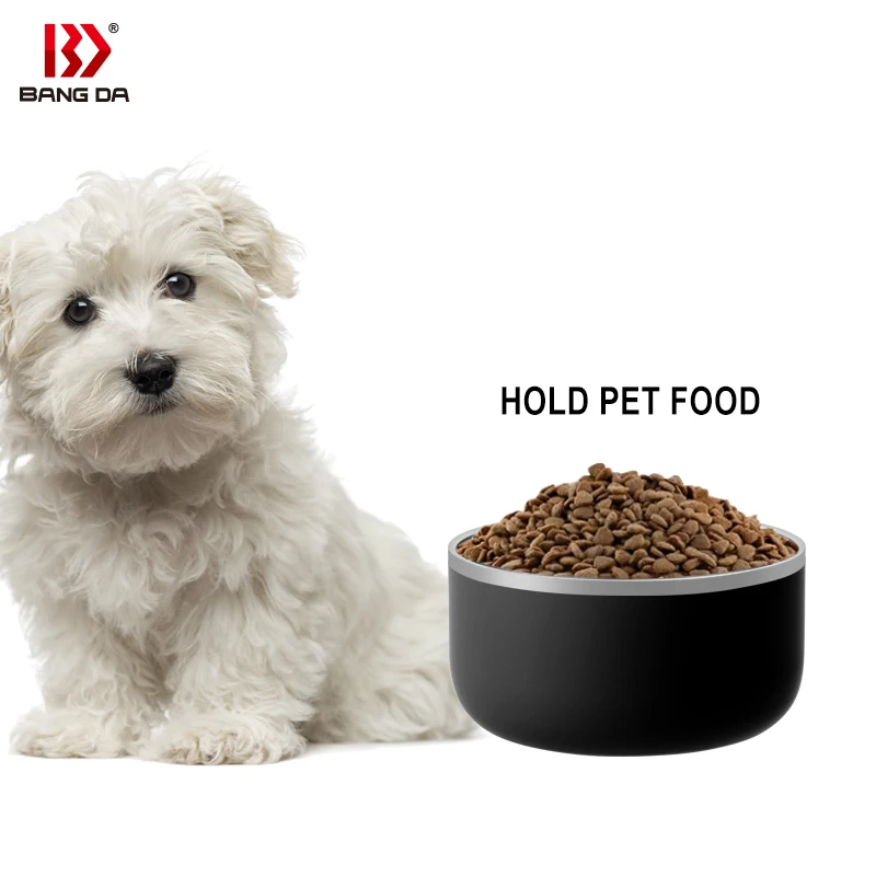 pet water bottle Stainless steel 1000ml 750ml custom insulated thermos dog bowl with handgrip powder coating