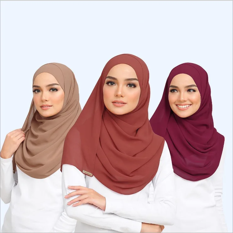 Khimar   Three Layers Chiffon Long Khimar Hijab Instant Niqab in islam Jilbab Traditional Muslim Clothing for Muslim Women