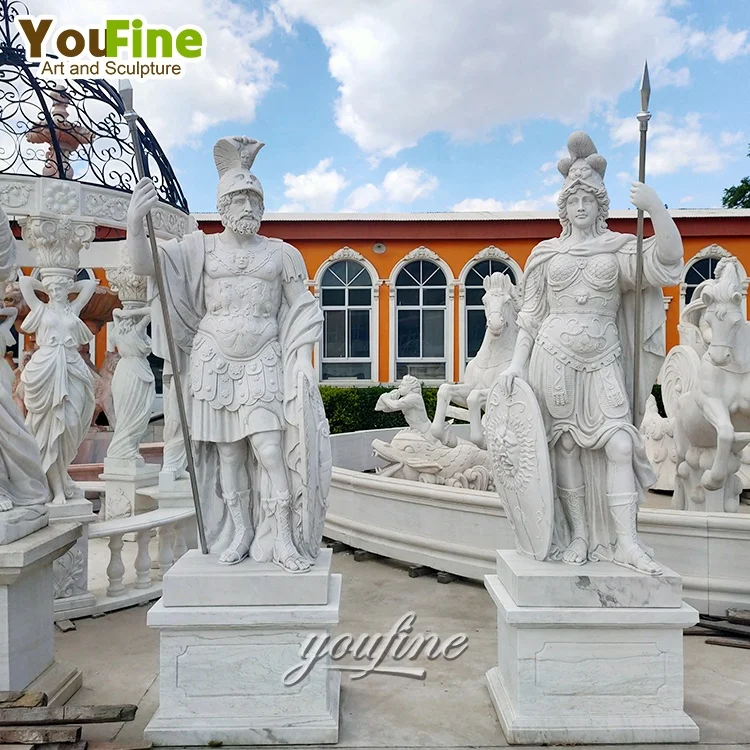 Life Size Garden Ornament Marble Roman Soldier Statue