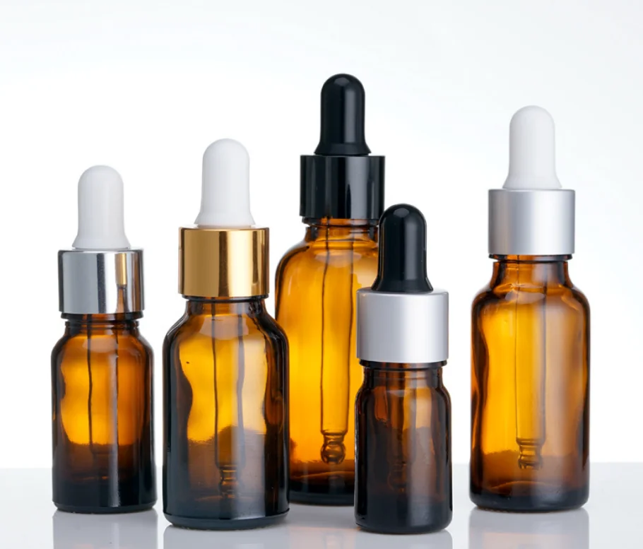 18mm 20mm dropper cap with customized rubber plastic teat glass dropper for essential oil bottle