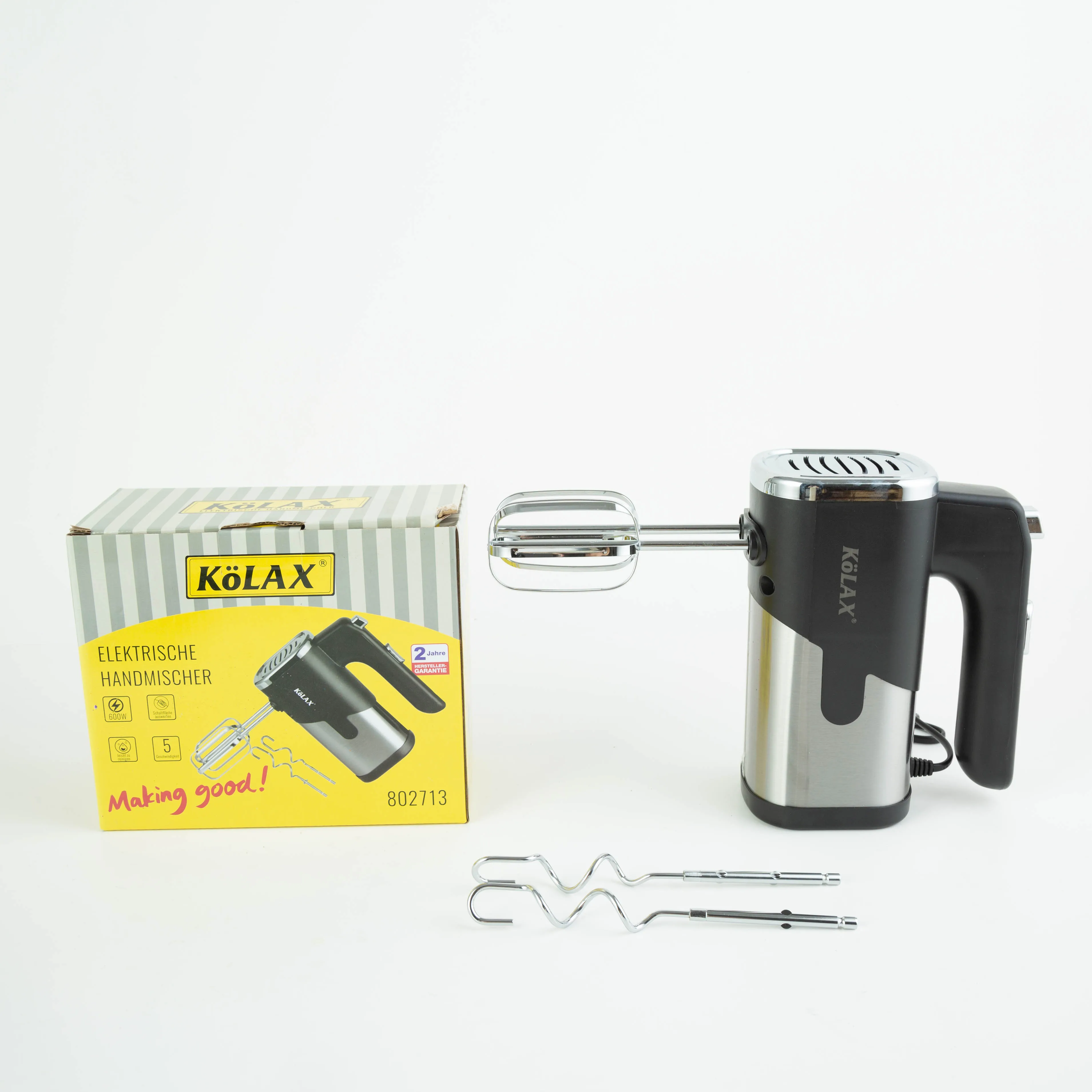 KOLAX Wholesale Black Hand Held Mixer 5 Speed One Button Eject Design High Quality Hand Mixer Blender