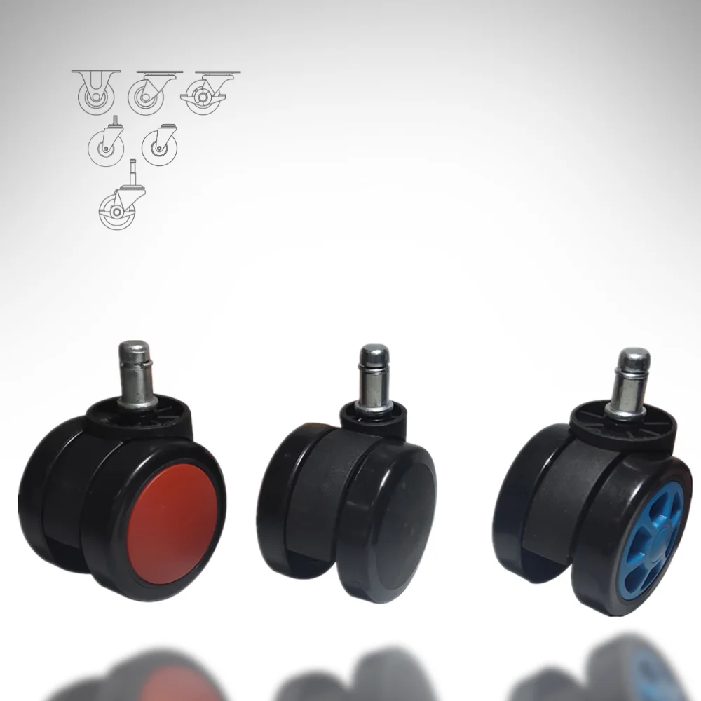 SQ Castor Office chair Swivel wheels replacement 1.5 inch nylon/TPR/PU/PP Heavy Duty Durable Castors Non marking