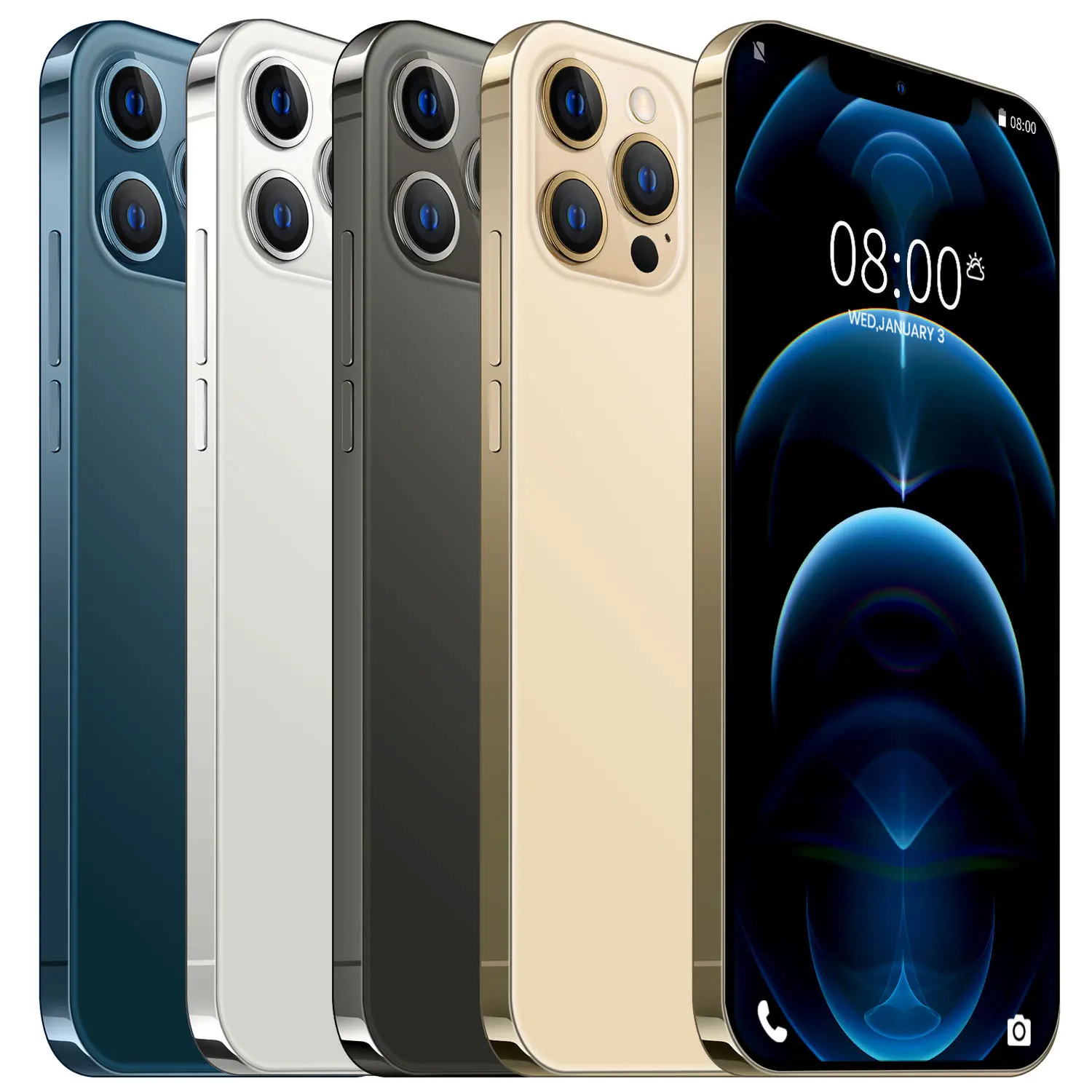 High Quality i12 Pro Max Face Unlock 5G 12GB+512GB Mobile Phone SIM Cards Touch Screen Cell Android Phones