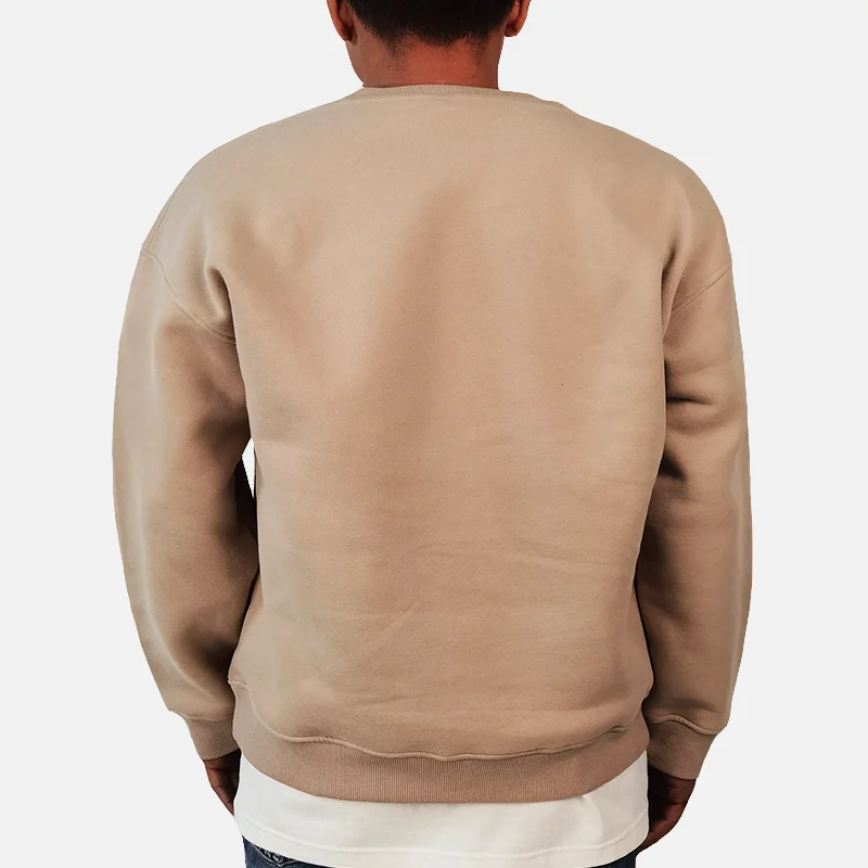 high quality heavy cotton french terry blank sweatshirt custom logo fleece pullover drop shoulder oversized sweatshirt