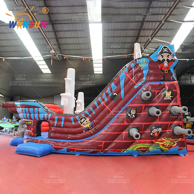 Amusement park inflatable pirate boat bouncers, park  rentals ship sale carnival park use pirate viking bounce  slide