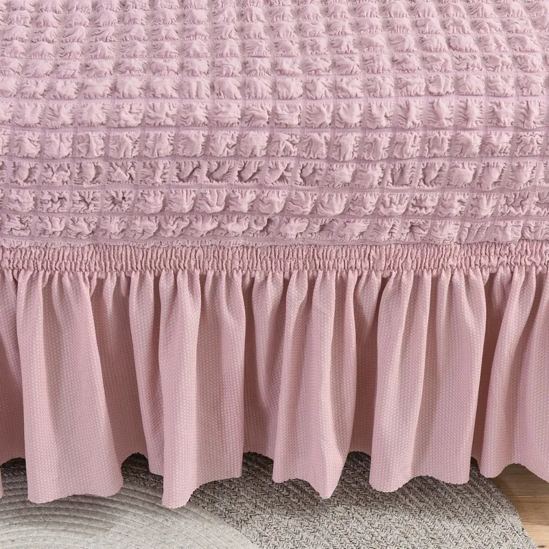 Hot Sale Seersucker slipcover with skirt High Spandex Fabric Sofa Protector Universal stretch Sofa cover