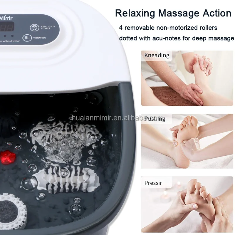Portable Shiatsu Pedicure Light Relaxing Multifunction Foot Spa Bath Massage Machine With Water Fast Heating