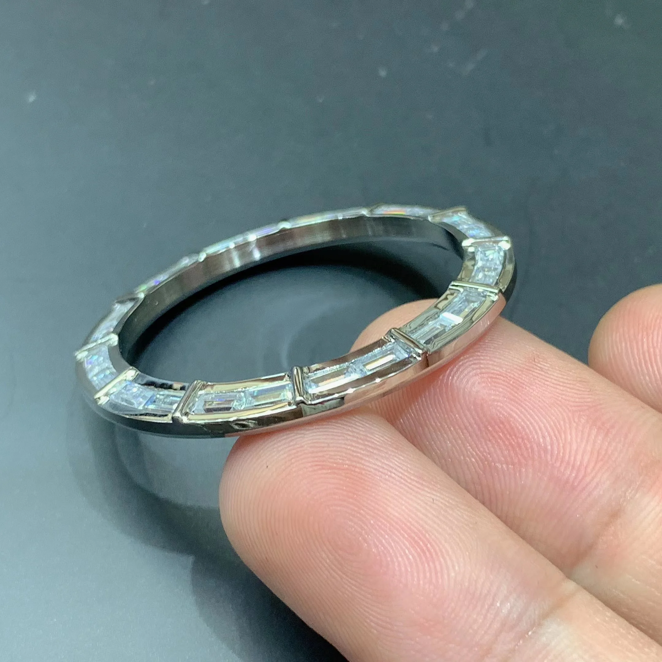 Браслет для часов из нержавеющей стали 18K Gold, бриллиантовый синтетический драгоценный камень, Муассанит CVD, подходит для фирменных часов