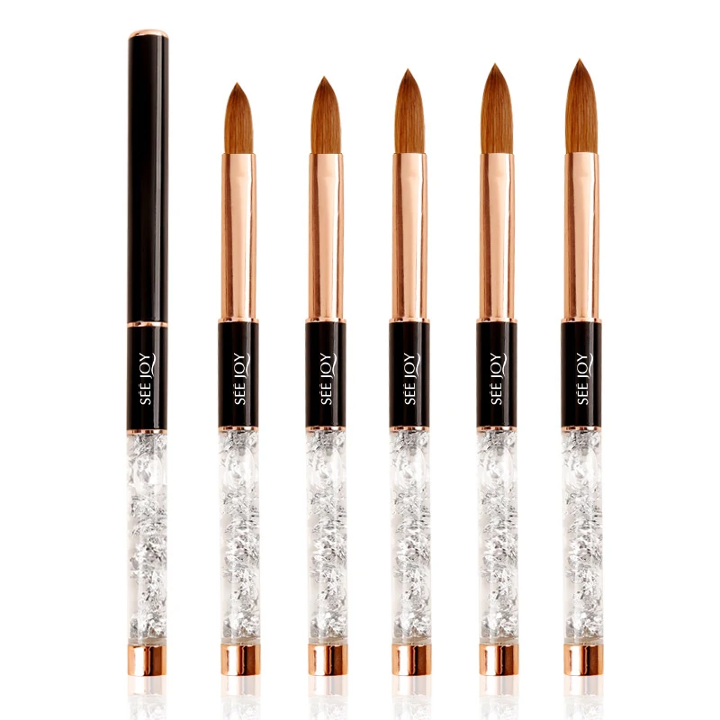 High Quality Custom Logo Nail Brush 100 Kolinsky Acrylic Brushes 8 10 12 14 16 Acrylic Nail Brush