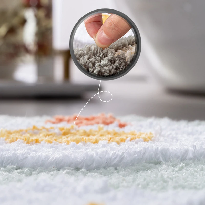 Hot Sale Casual Cotton Tufted Bathroom Rug Letter Soft Plush Water Absorbent Bath Mats For Bathroom/Living Room/Bedroom