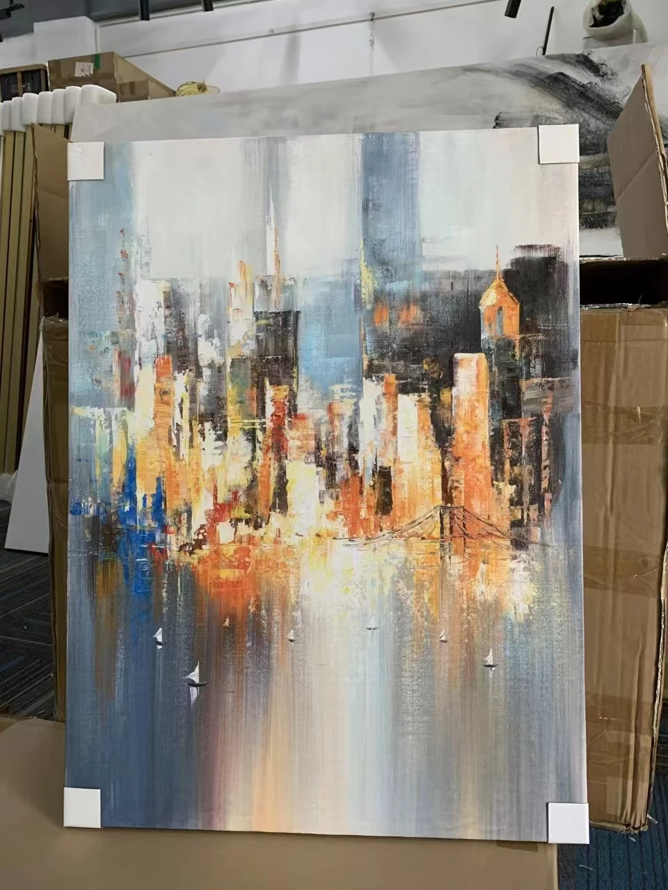 Art Abstract Modern Paintings and Wall Arts Hanging Home Decor Nautical Sailboat Home Decor Wall Art Hand Painted Oil on Canvas