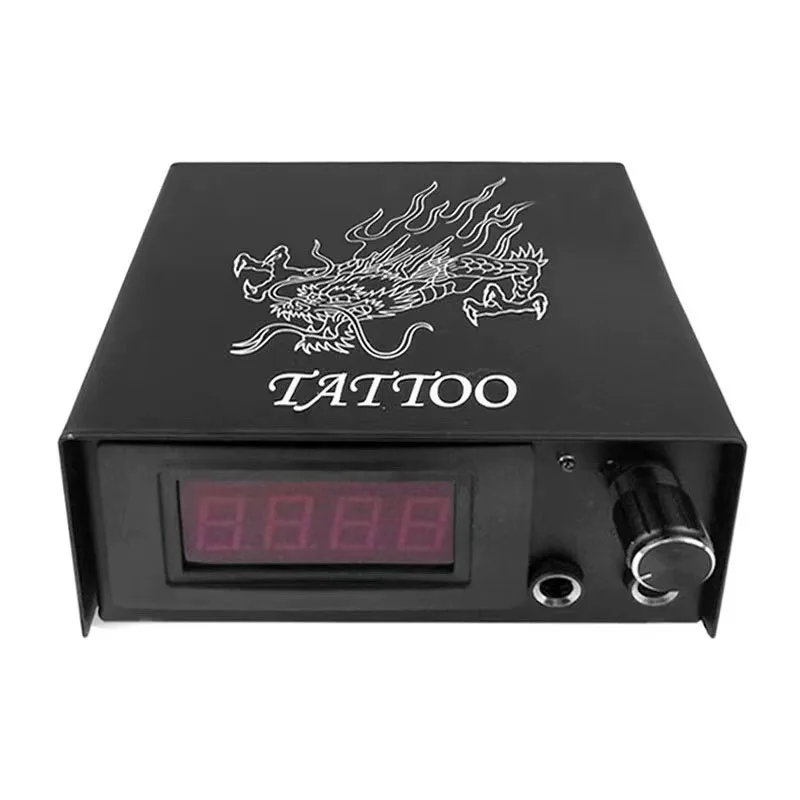 Dragon Tattoo Power Supply Black Durable Adjustable 3 Digit LCD Tattoo Machine Power Supply