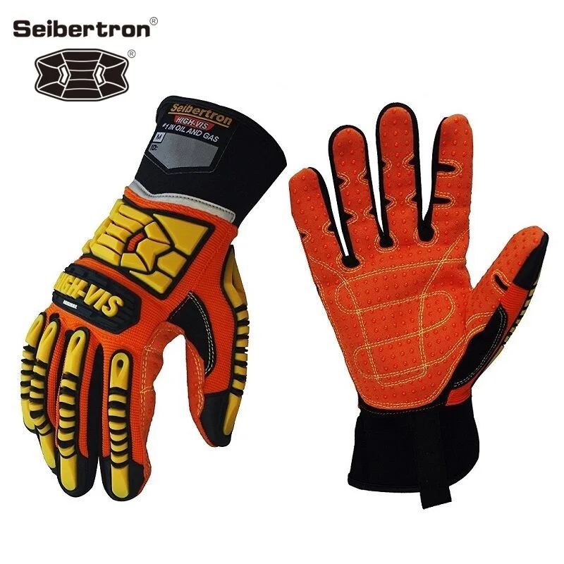 
Seibertron HIGH-VIS SDX2 Impact Protection Oil and Gas Safety Gloves,Heavy duty Mining Safety Protect Gloves for Hand Protection 