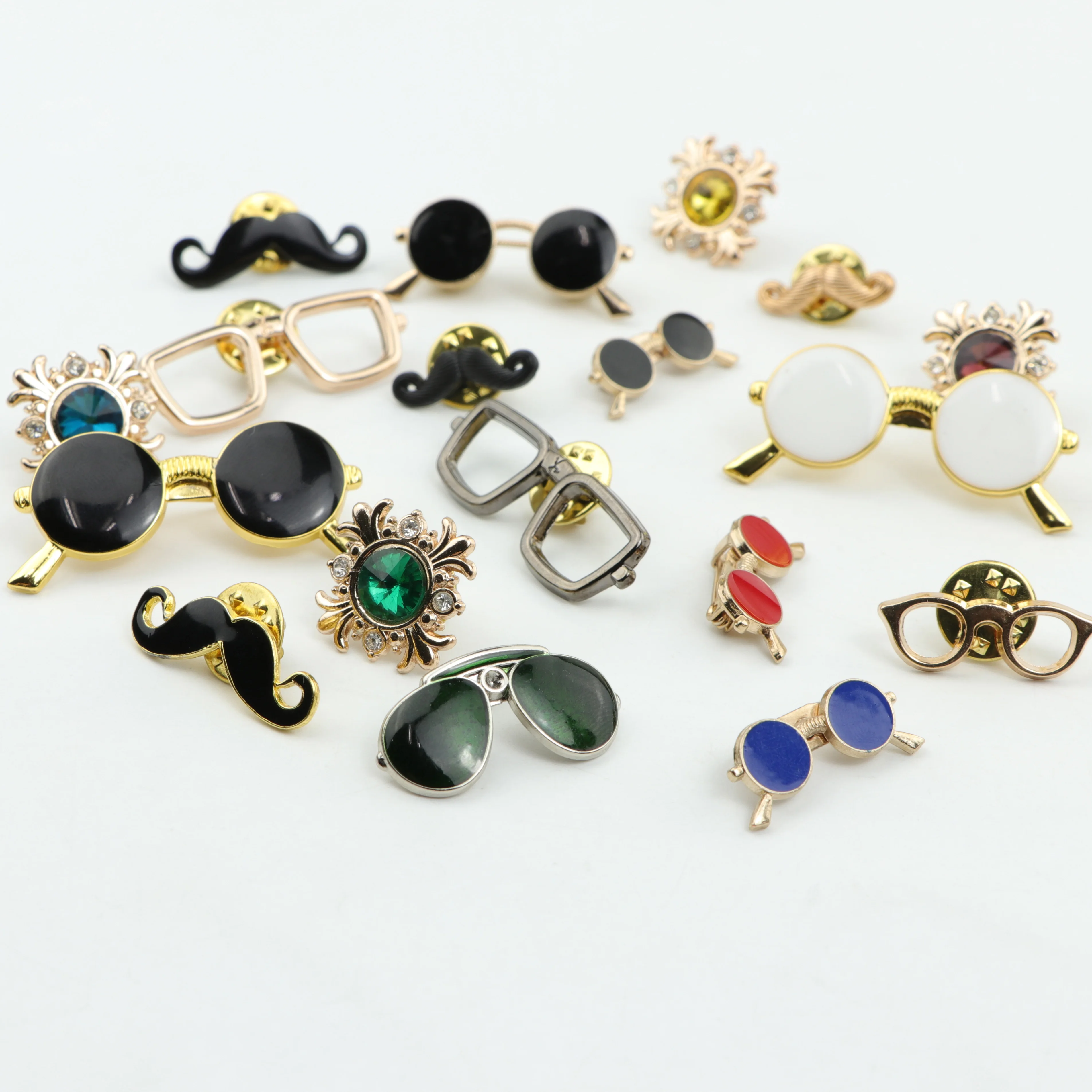 Модная новинка, Мужская брошь в стиле ретро в виде золотых очков, усов, бороды, булавки для воротника, костюма, булавка для нагрудника, мужской костюм, одеваться No.21-40