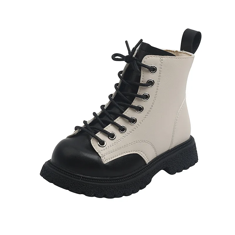 Winter Chelsea boots for kids Lace up girls boys martin boots Pu leather luxury children Dress boots