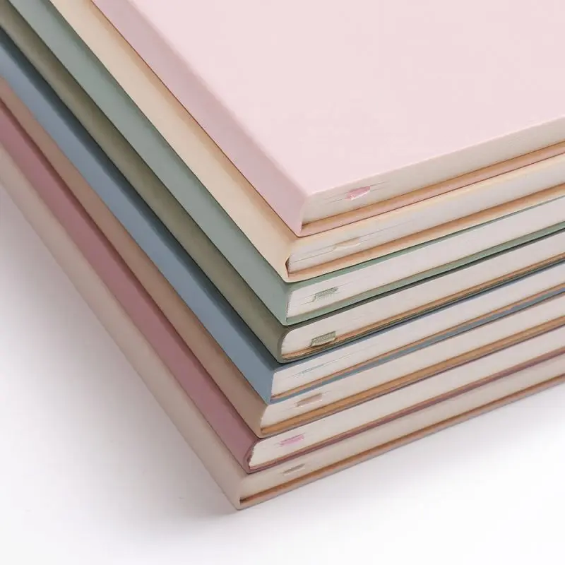 Free Sample Morandi PU Leather Soft Cover A5 Plain Grid Blank Notebook Dotted