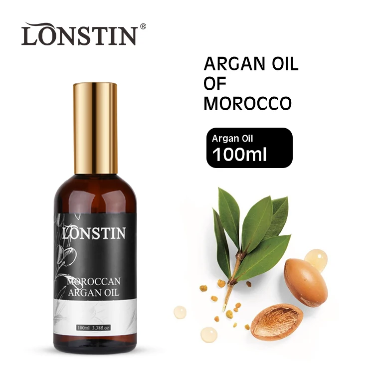 100ml Lonstin Wholesale Argan Oil Hair Products Organic Moroccan Argan Hair Oil for Frizzy Hair