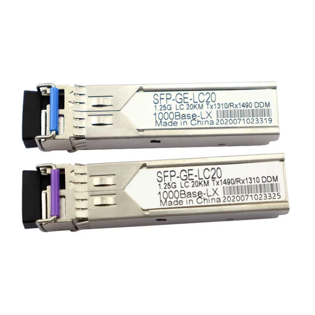 20km WDM BiDi SFP 1G DDM DOM GLC-BX-D GLC-BX-U transceiver