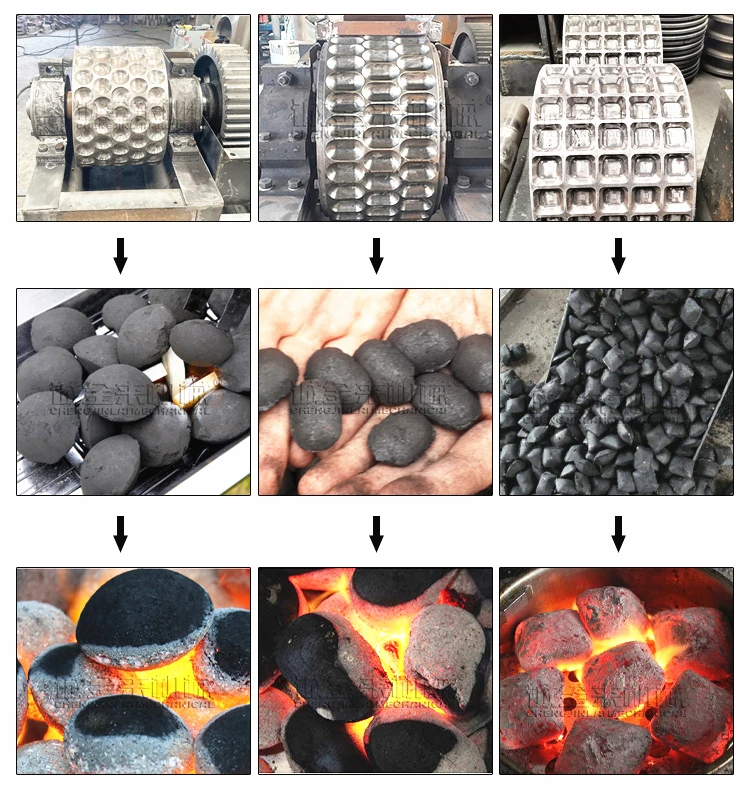 High Production Long Briquette Burning Coal Powder Briquetting Machine Press Machine Manufacturing