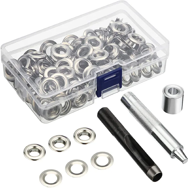 Grommet setting tools kit eyelet aluminum accessories different size grommets installation stainless durable sturdy eyelets kits