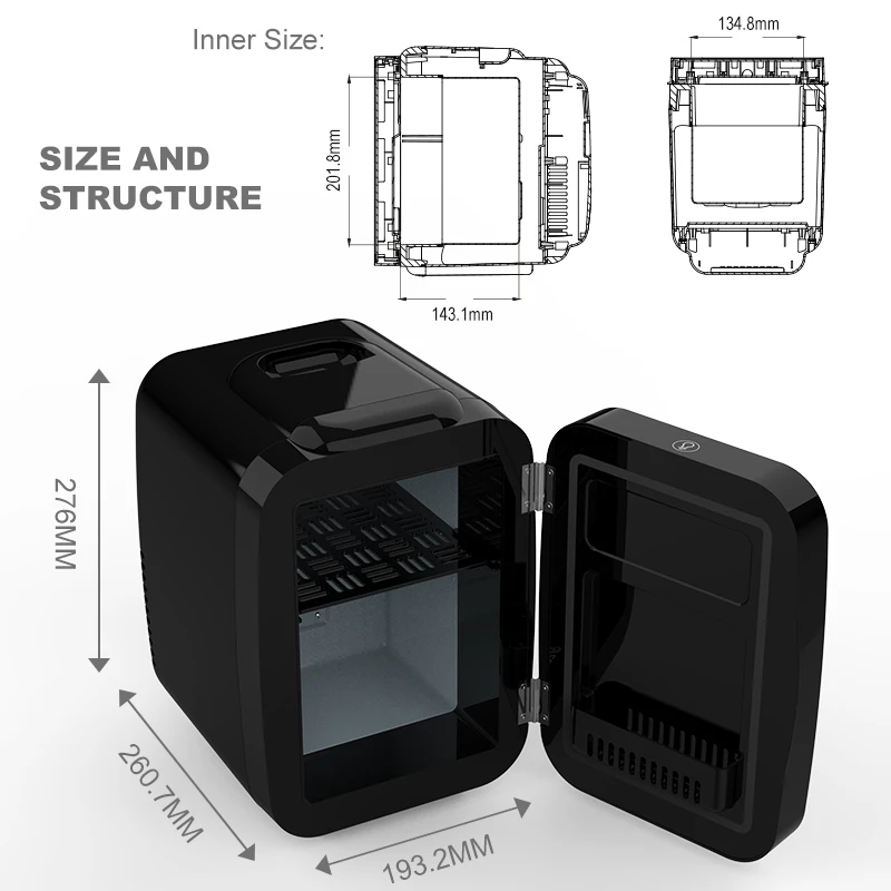 4L Gaming Model 7 Colours mini fridge portable fridge with 12v dc and 220v ac new mini fridge