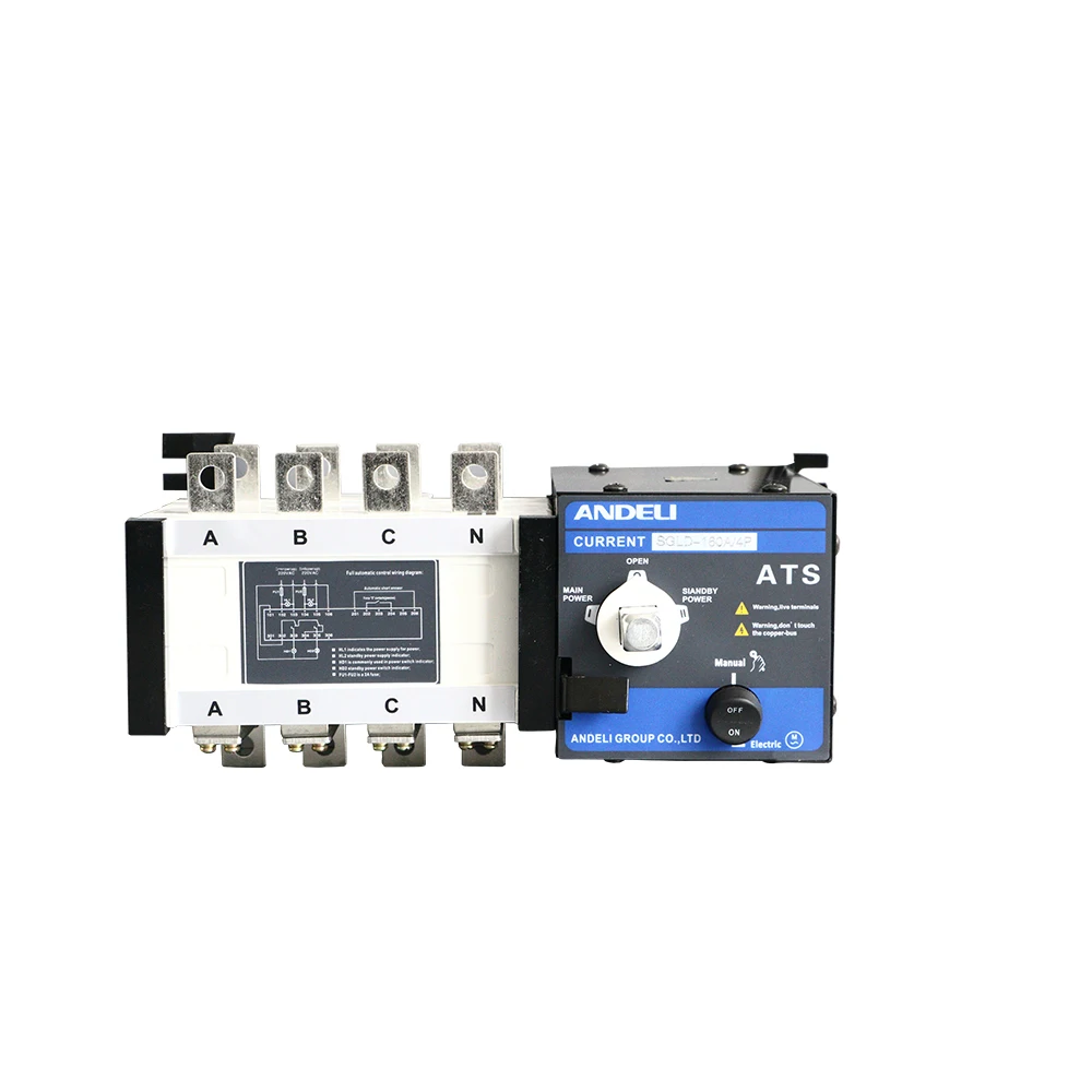 ANDELI Supplier SGLD  4P dual power automatic transfer switch  160A Automatic Transfer Switch PC Class 4pole ATS