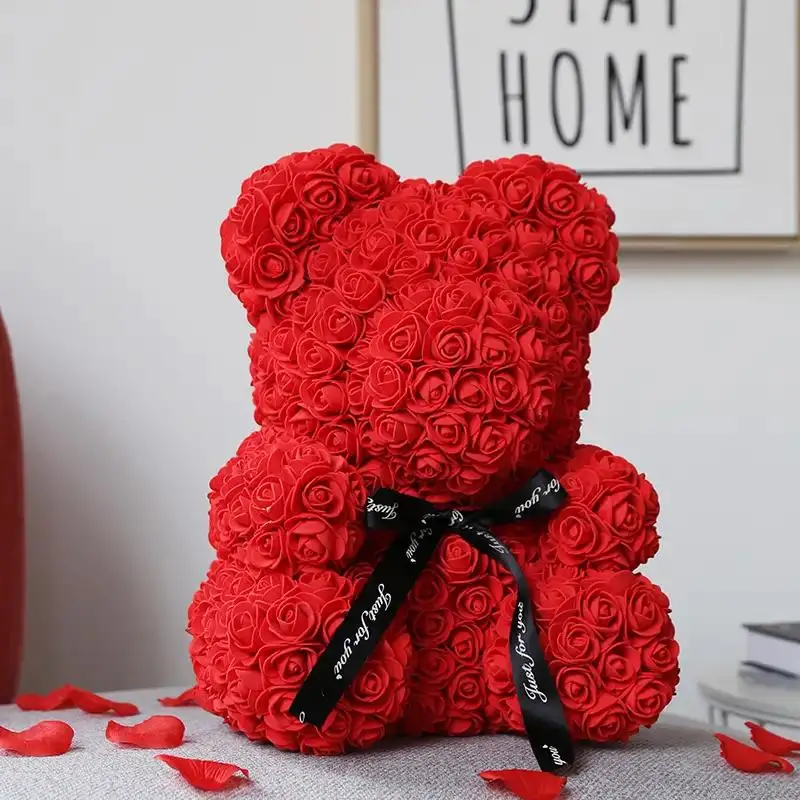 Factory Direct Wholesale Hot Sale bear rose box rose bear 70 tedy bear with roses