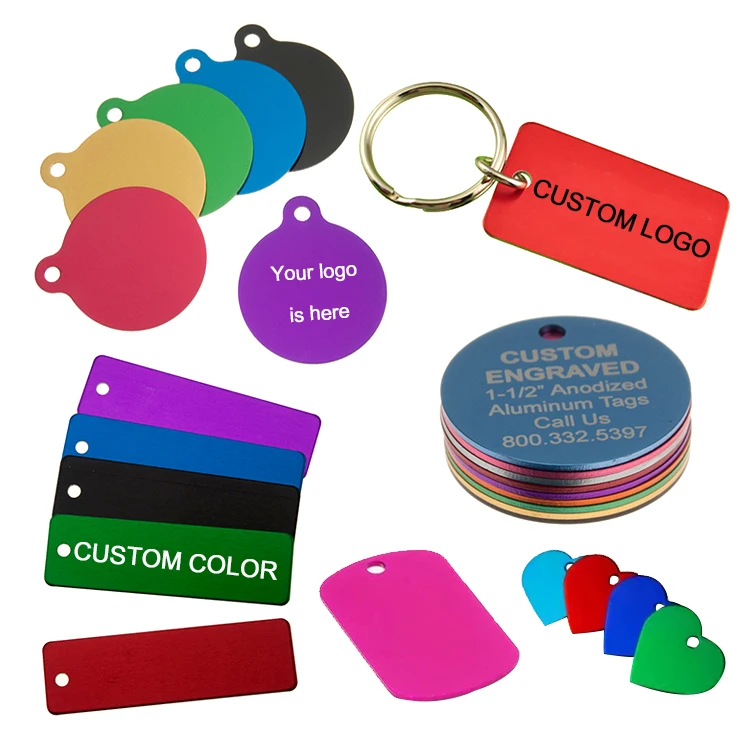 Personalized Customized Shape Dog Tag Name Plate Pet Id Tag Laser Engraving Aluminum Blank Sublimation Blank Dog Tags