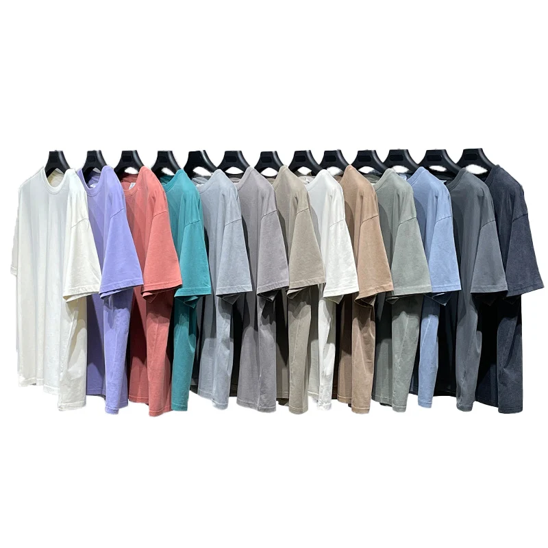 Custom design t shirt clothing 220g plain street simple heavy 100% cotton t shirt unisex