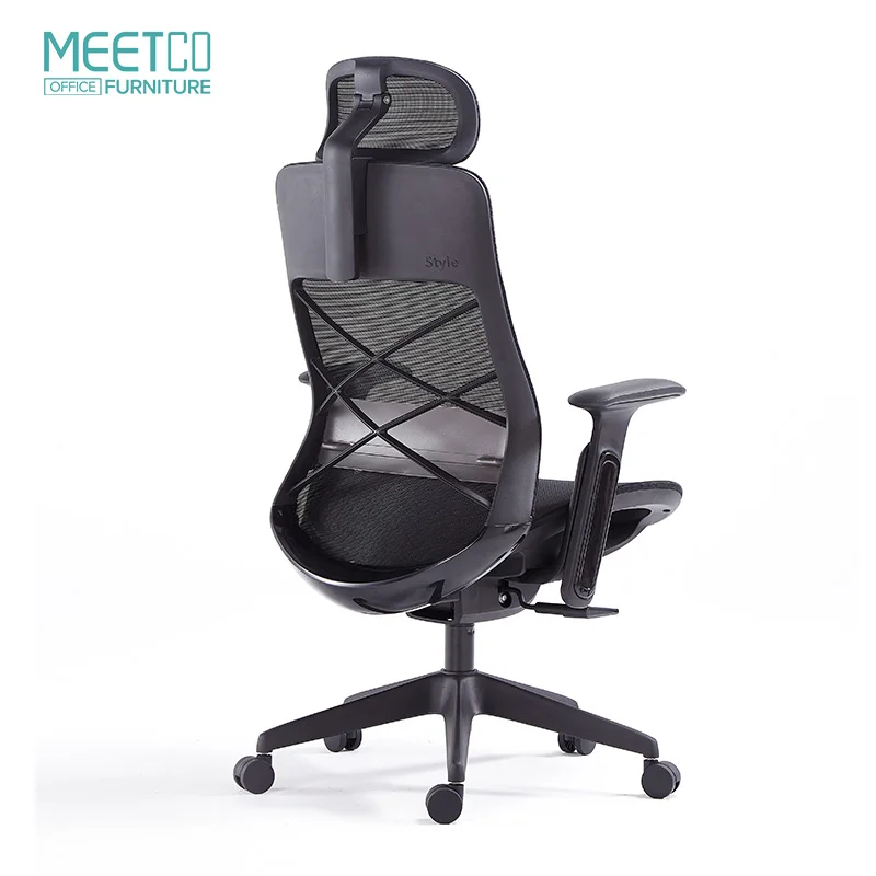 Meetco comfortable lumbar support office chair modern high back mesh executive ergonomic chair for office