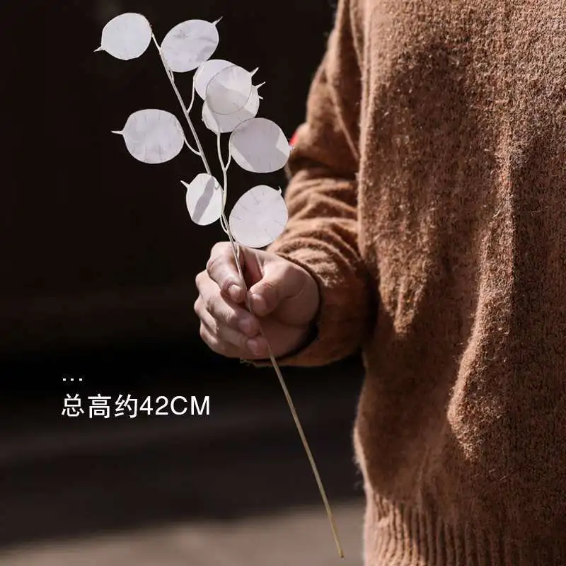 Wholesale White Artificial Flower Silk Flower Silver Fan Leaf for home decoration