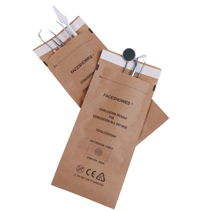 Nail Beauty Salon Tools 70x150mm 100x200mm Disposable autoclave sterilizer paper bags Dry sterilization pouches