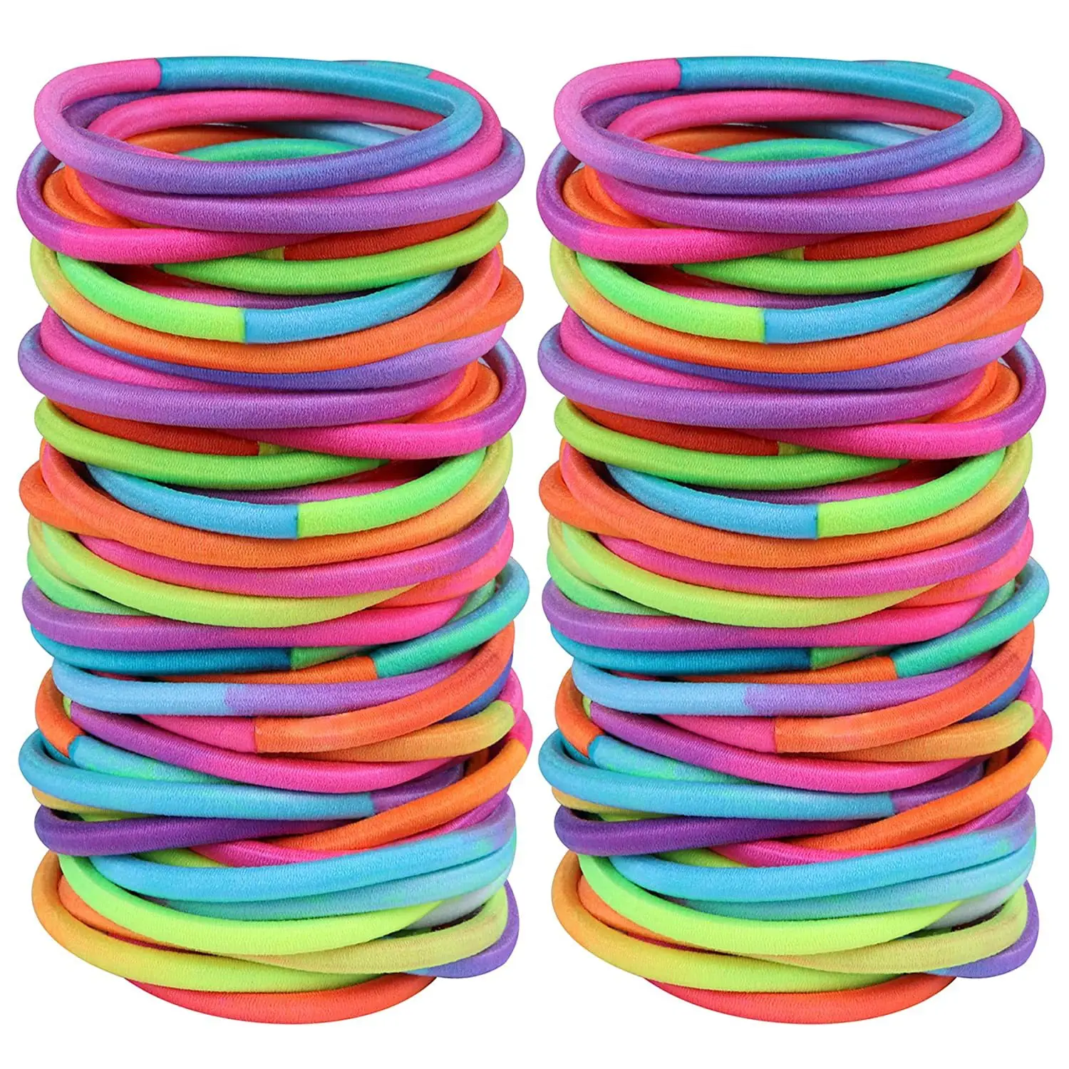 Genya Hair Ties for Women Multi-Colored Hair Ties for Thick Hair 120 PCS  No Metal Bands Large Ponytail Holders