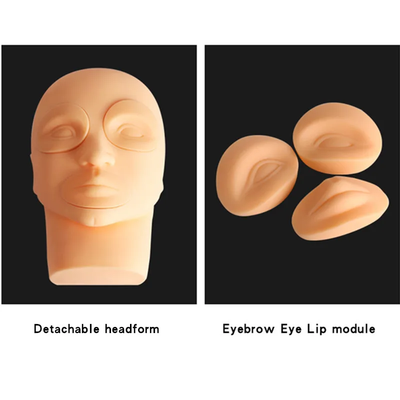 Wholesale Silicone Training Mannequin Head Flat Model Practice Training Head Detachable headform Practice eyebrow tattooing