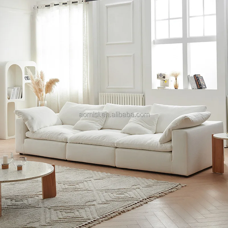 AOMISI CASA Vacuum Packing Compress Couch Velvet Fabric Modular Sectional Sofa Set For Hotel Bedroom Project Living Room