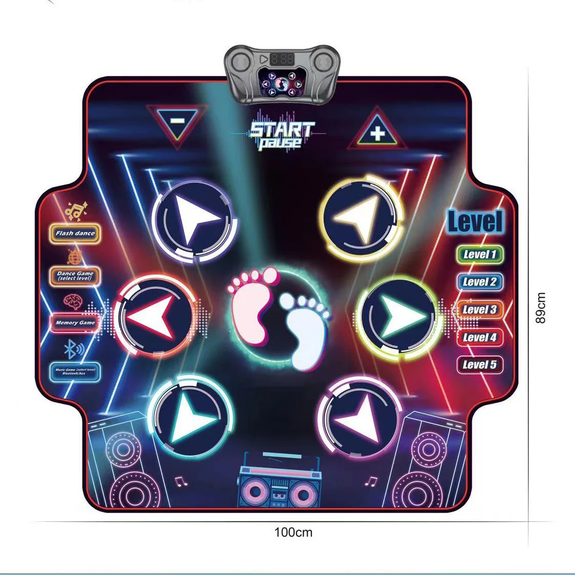 Dance Mat Toys for 3-12 Year Old Kids Electronic Dance Pad with Light-up Wireless Bluetooth Birthday Toys Gifts Music Blanket