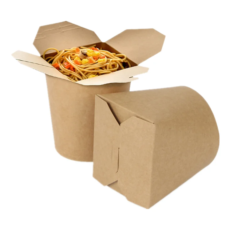 Plain Kraft Brown Ramen Noodles One Box High Quality Takeaway Noodle Box Microwave For Salad
