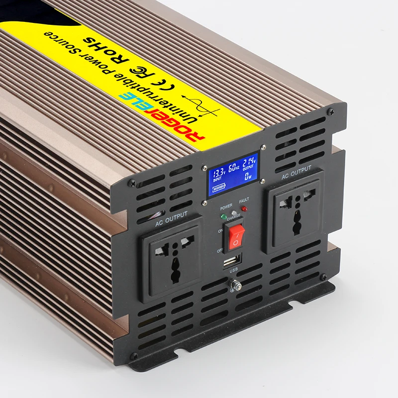  3000W 12v 24v Инвертор постоянного тока в переменный 110v 230 В немодулированная Синусоидальная волна инвертор с зарядным устройством