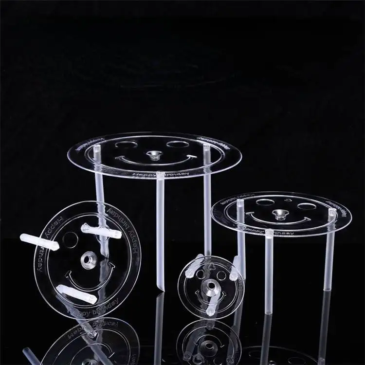 9/12/20/26cm Transparent Separator Plates Plastic Dowel Rods Set for Tiered Cake Construction and Stacking