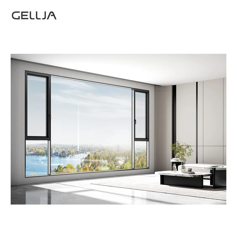 American Style Floor-To-Ceiling Windows Modern Design Swing House Soundproof Double Glazed Aluminum Fenestration Windows