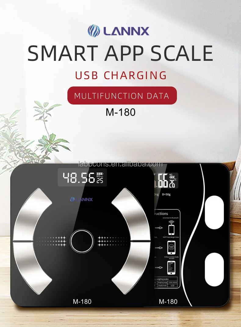 LANNX M-180 Human Balance Smart Electronic weight scale Intelligent Weight Body Fat Mass Weighing Scales digital bathroom scale