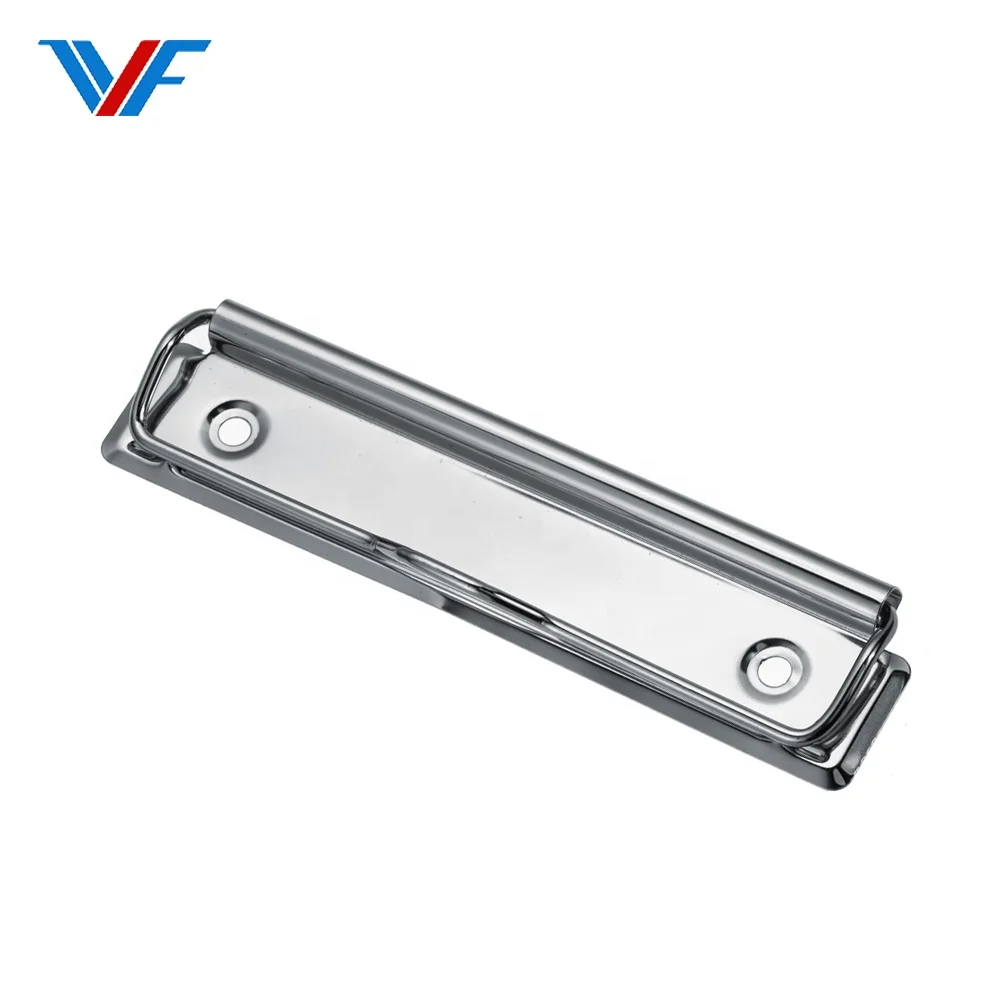 High Quality Binder Metal Clipboard Plating Sliver Paper Board Clips With Plastic Corner