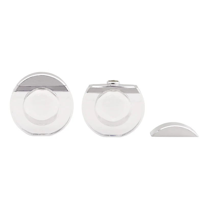 customize new round cosmetics transparent powder blusher cream squeeze plastic cosmetics empty concealer liquid