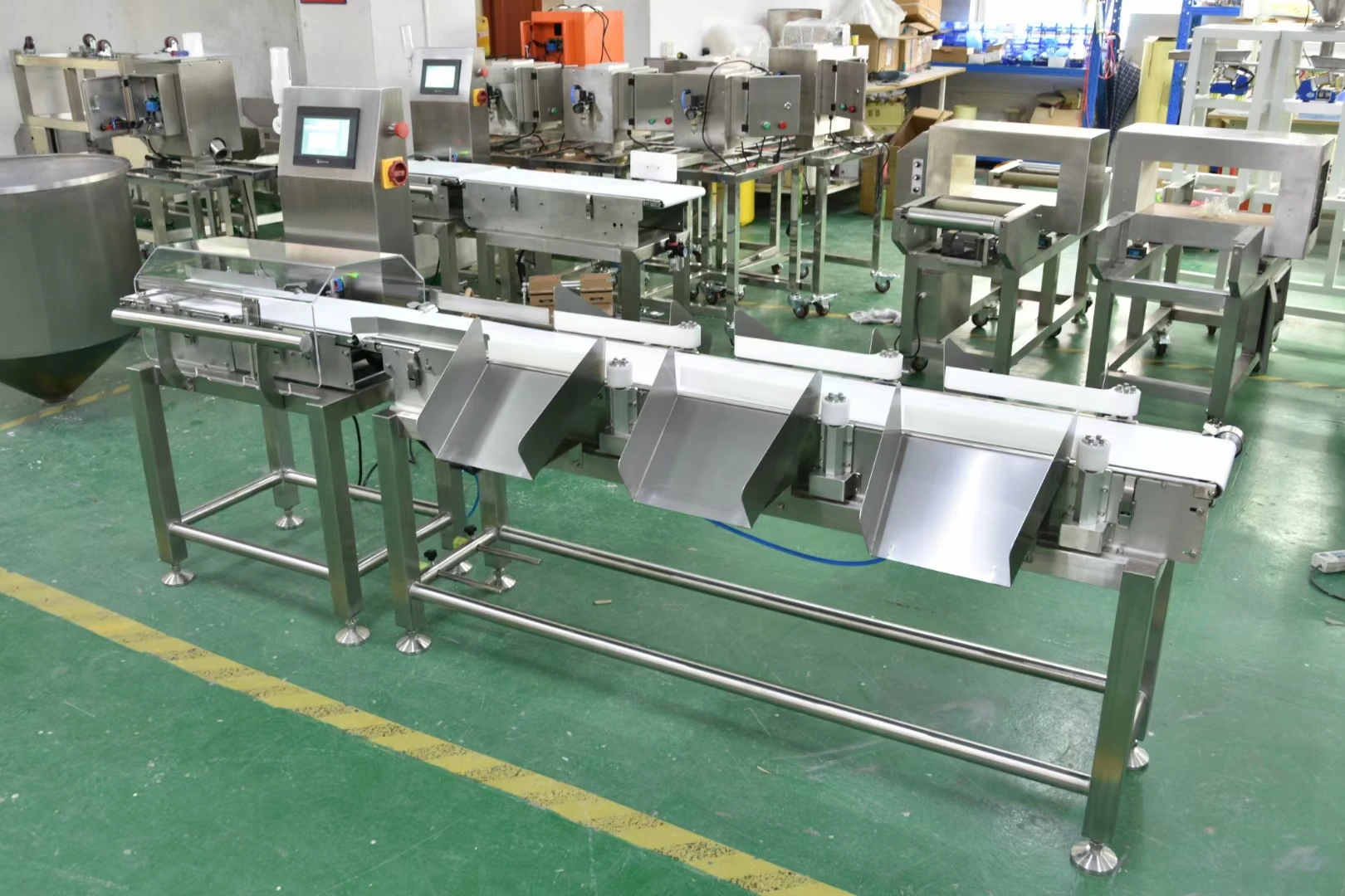 China Fish Seafood Shrimp Steak Chicken Duck Pigeon Fruit Vegetable Multi Grade Online Weighing Sorting Machine